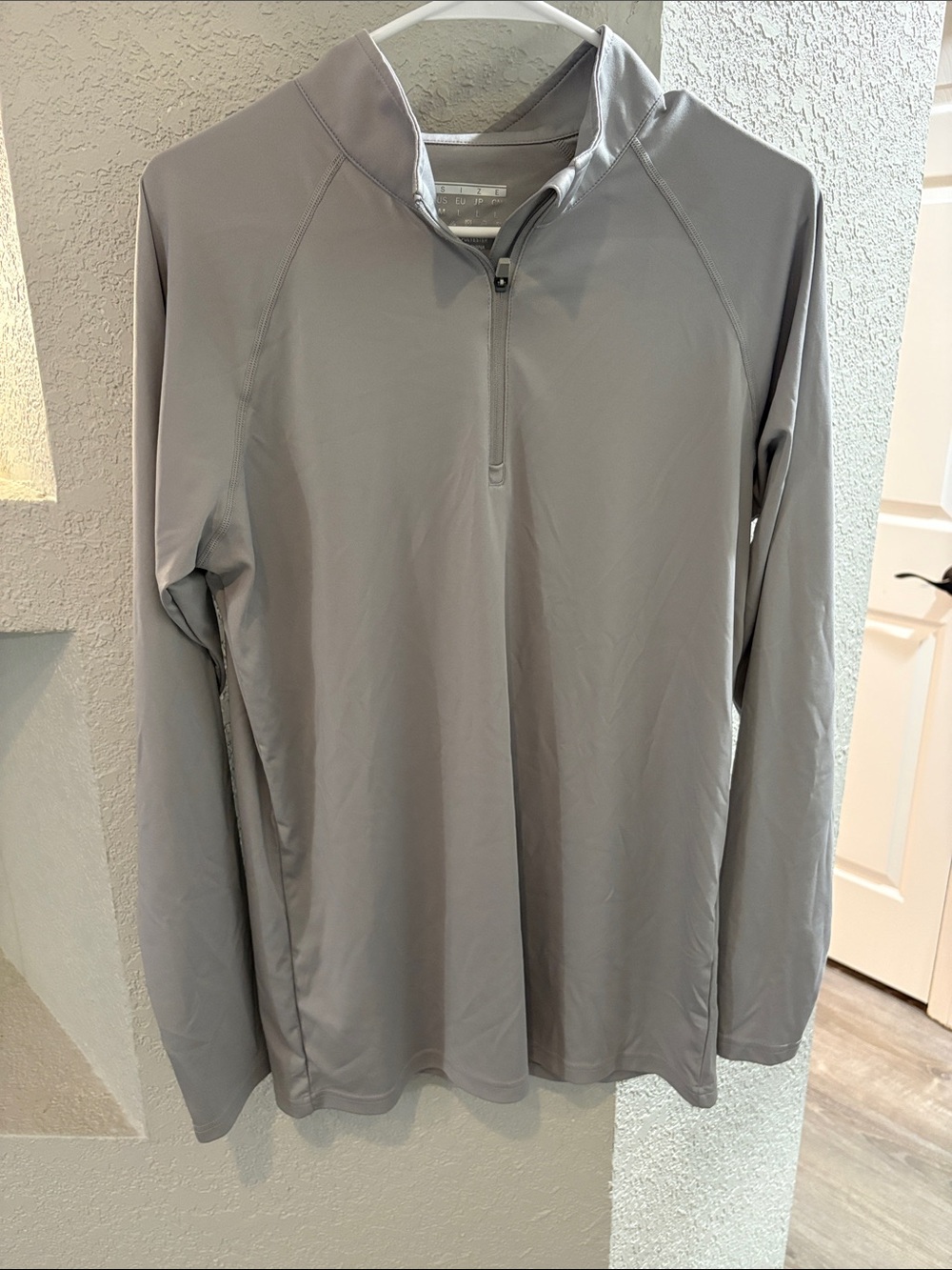Light Gray Quarter-Zip Performance Pullover